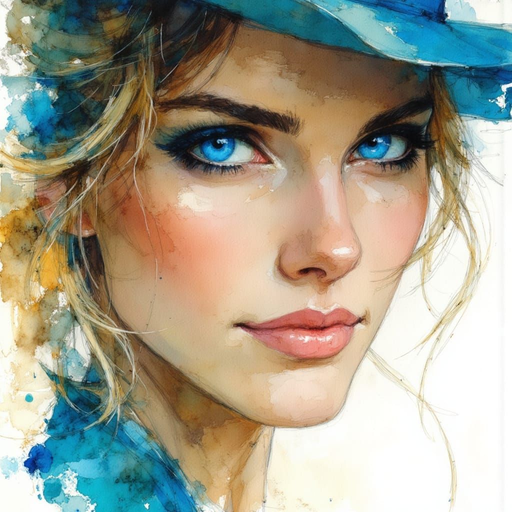 Sad Blue Eyes Holding Back Tears