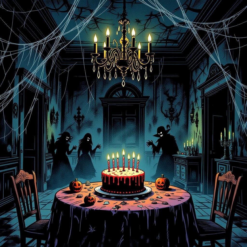 Spooky Birthday Party in Dilapidated Mansion