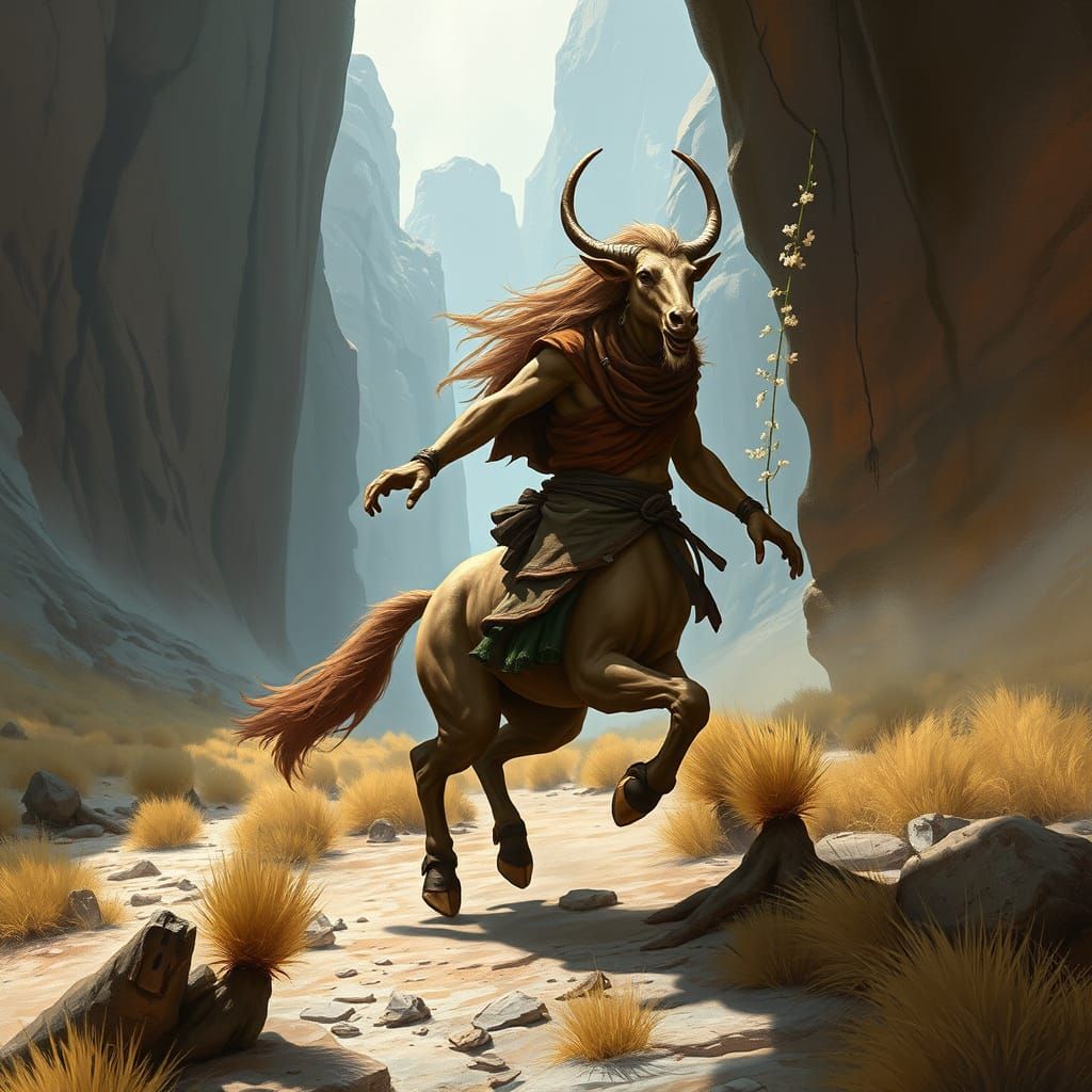 Centaur Monk Roaming Wandercall March in Painterly Style