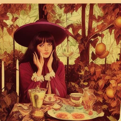 Psychedelic Cat in Fruit Tree, 1960s Film Still