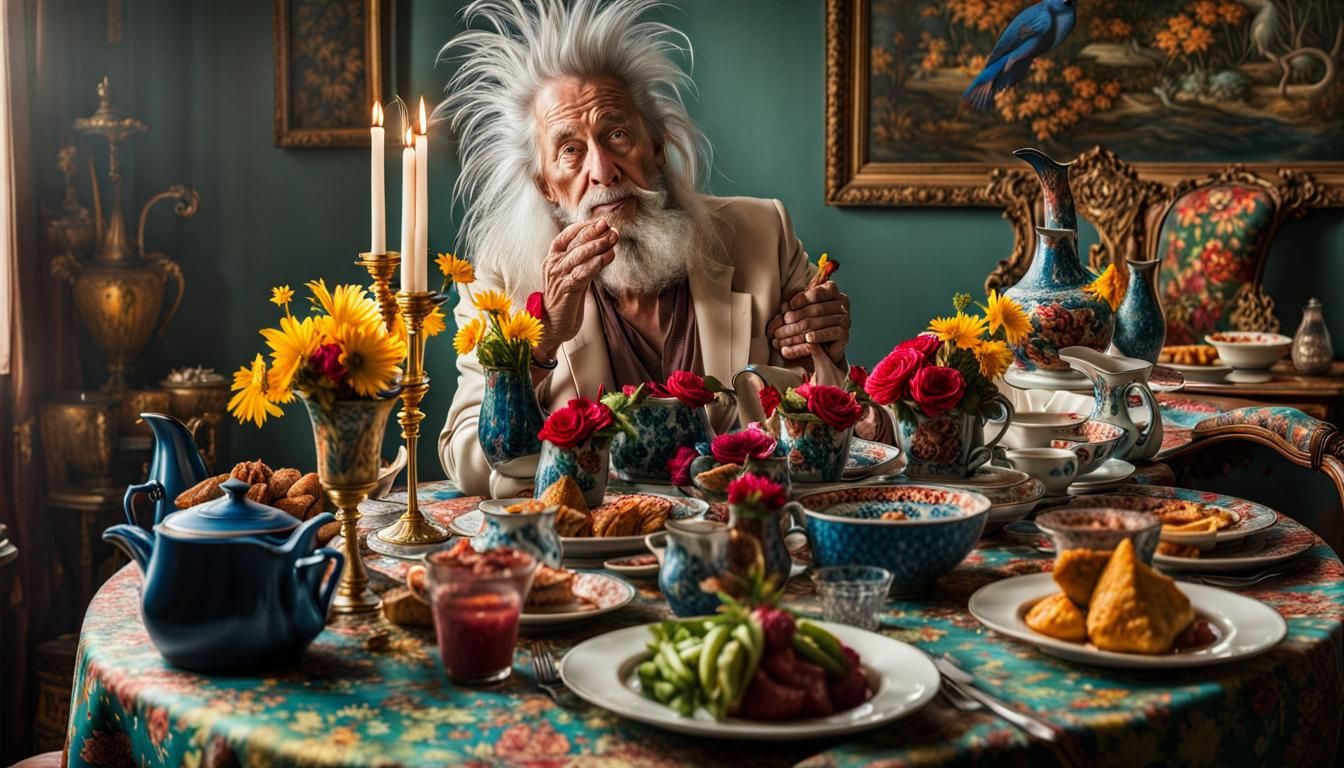 Joyful Party with Surreal Creatures: Photorealistic Image