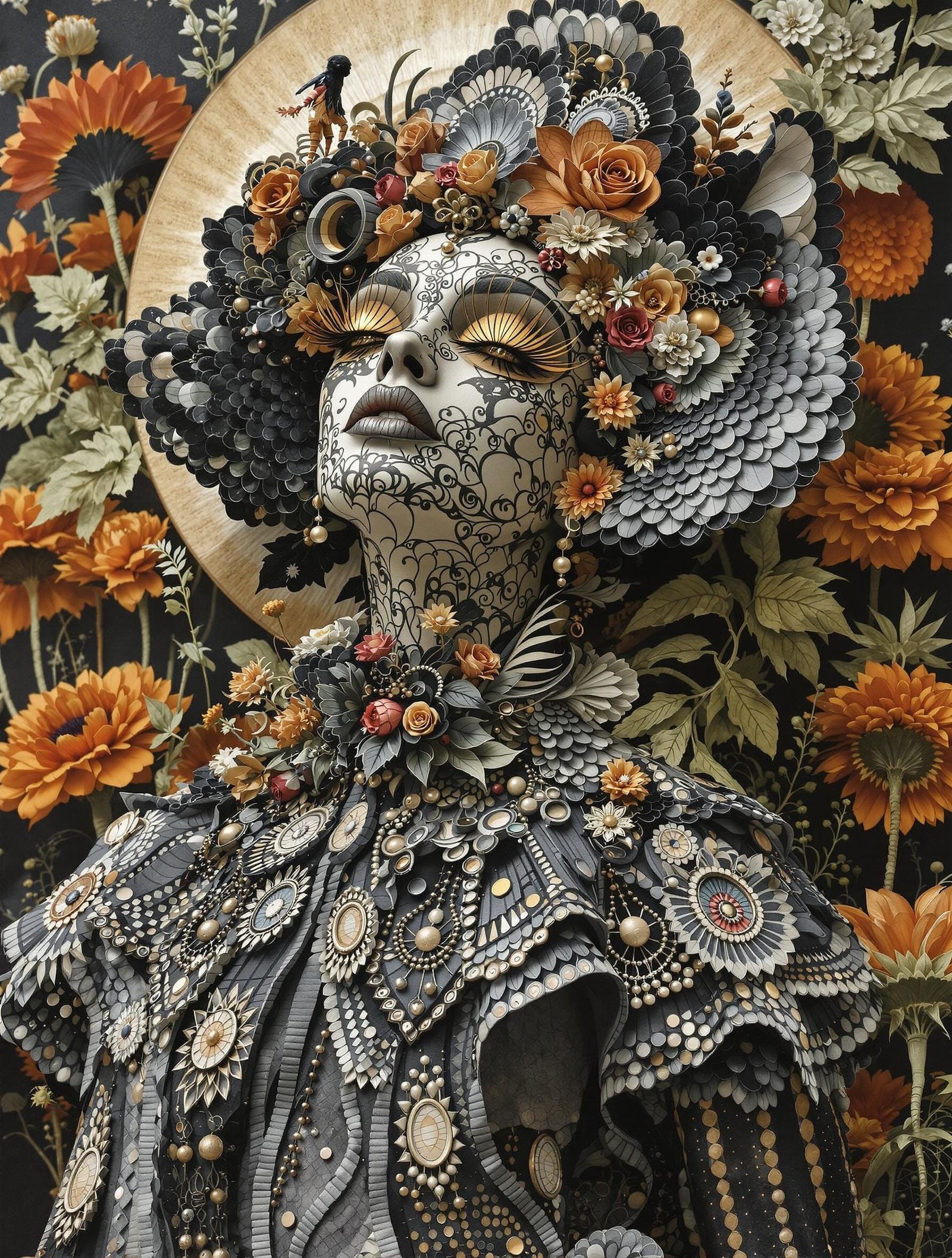 Architextual Couture Doodleblend Petrykivka Hyaline Poetic Quilling Melodramatic Lighting Fashion