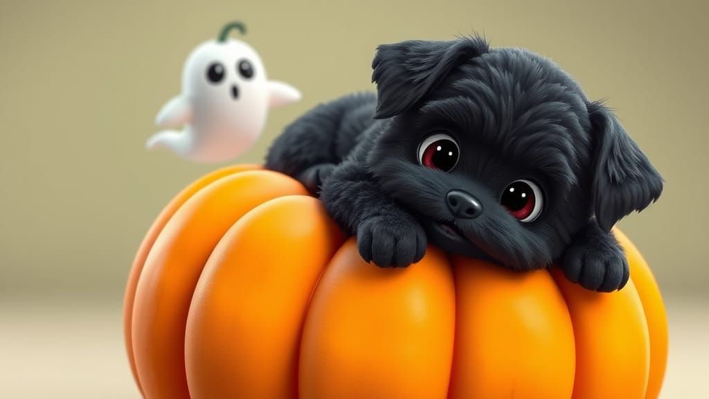 a black sweet, fluffy dog