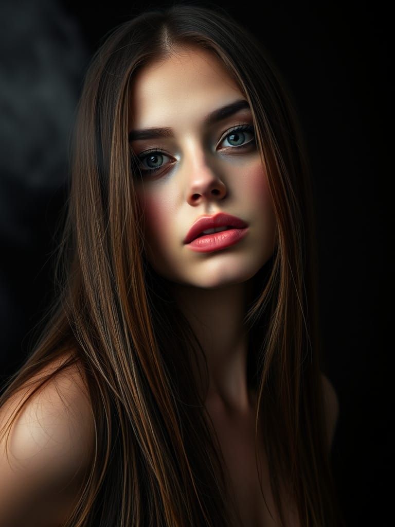 Glamorous European Beauty in Moody Blacklight