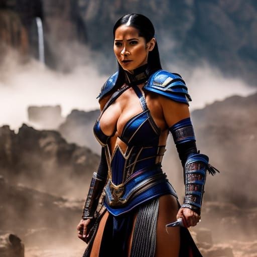 Kitana Mortal Kombat Portrait in Comic Book Style