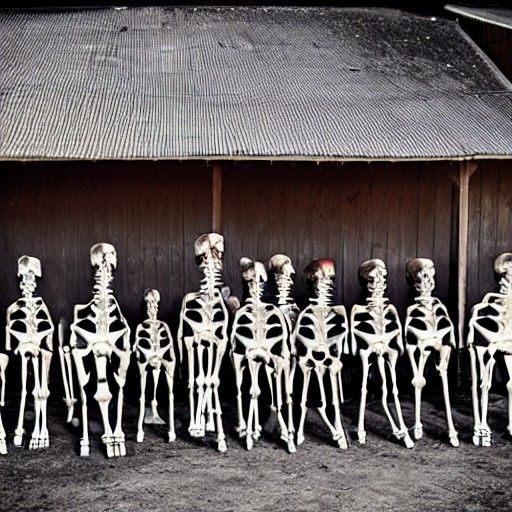 Skeletal Unicorns in Stable: Monochrome Rendering