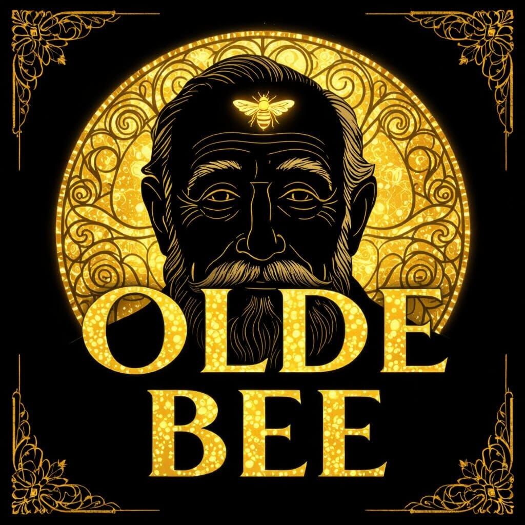 Olde Bee Golden Art Deco Portrait with Grandfather's Face