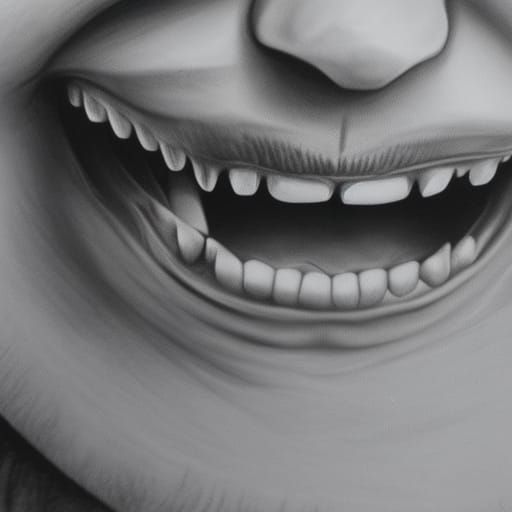 Hyperdetailed Charcoal Drawing: Mouth into Darkness