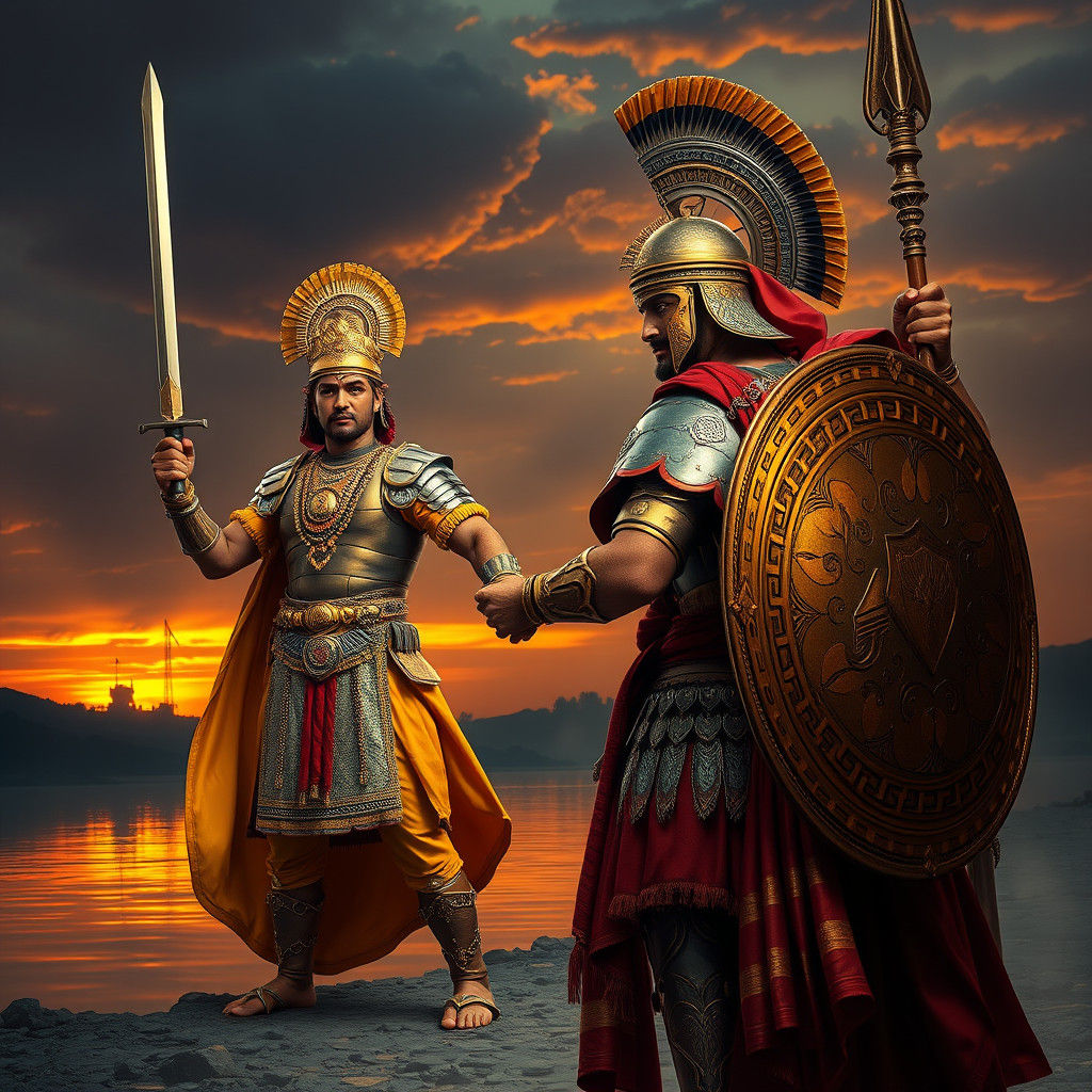 King Purushottam vs Alexander in Cinematic Style