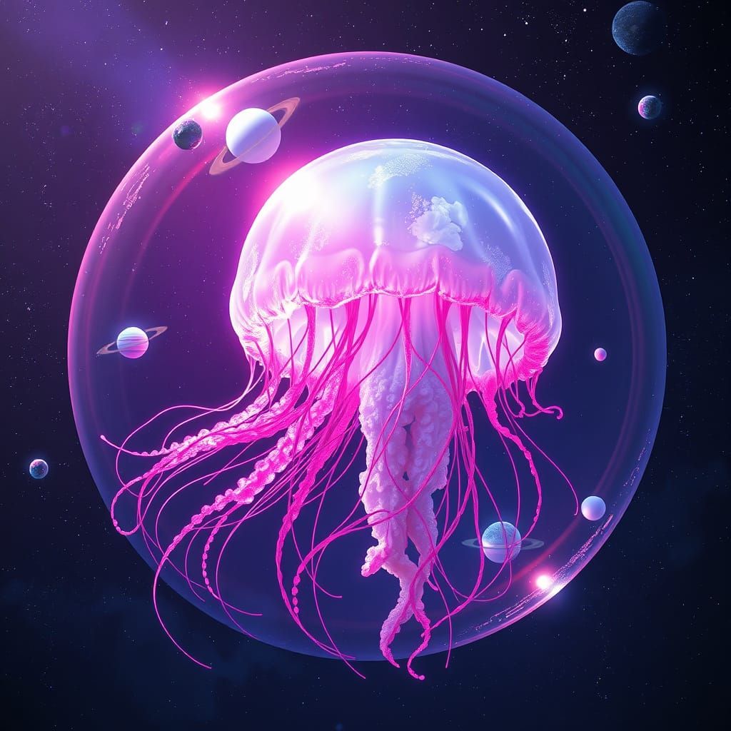 Interstellar Jellyfish in Zero-Gravity Bubble