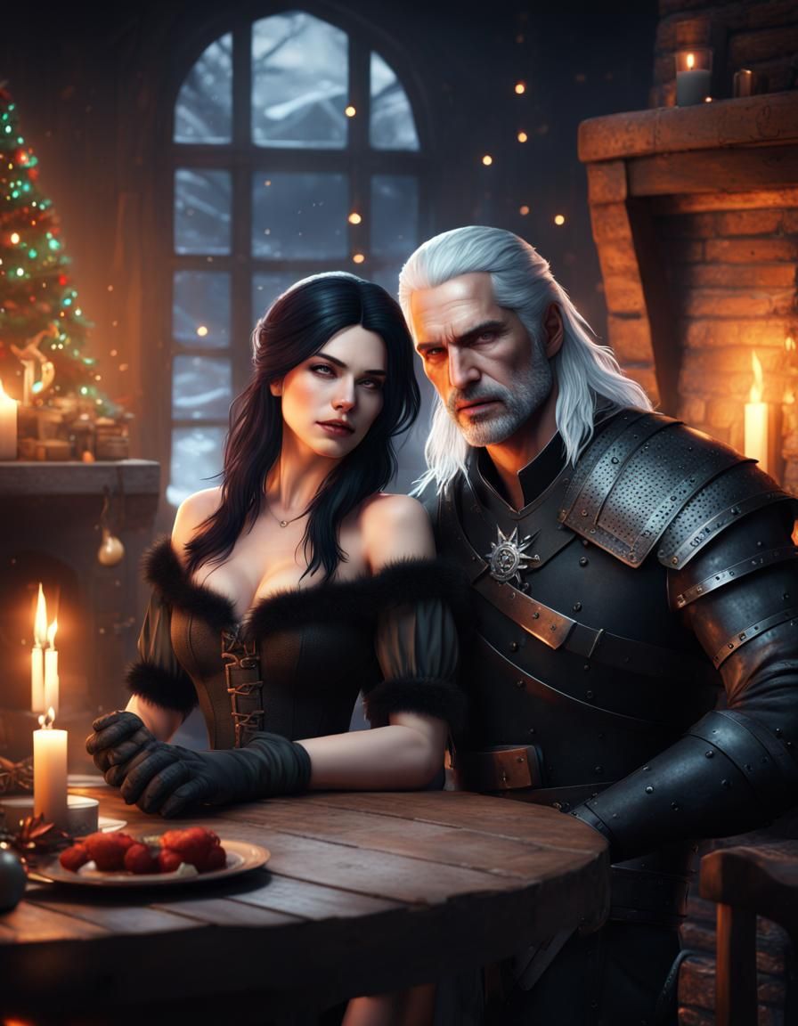 Witcher Geralt and Yennefer Christmas Night