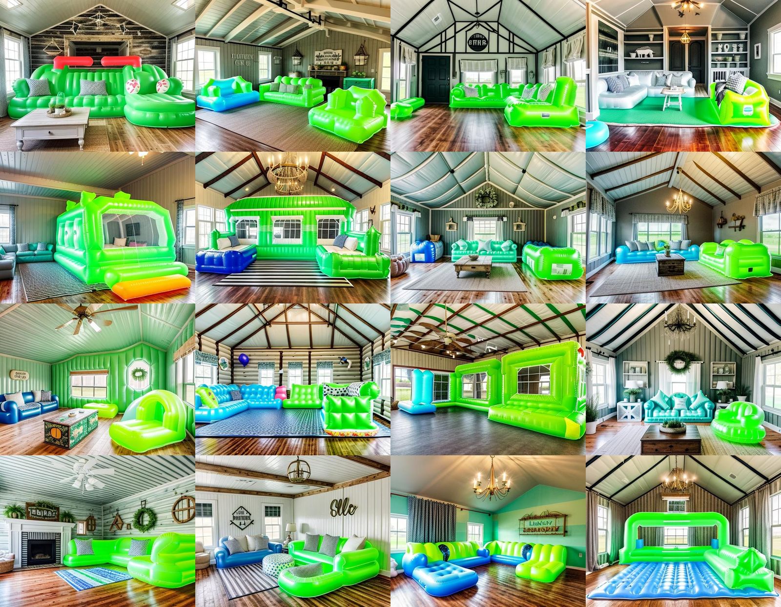 Inflatable Farmhouse Chic Living Room Bounce House