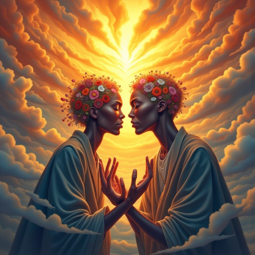 Interconnected Souls in Dreamy, Ethereal Atmosphere