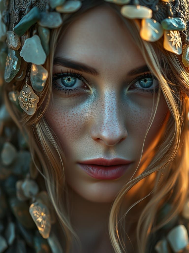 Mystical Sea Glass Woman Portrait