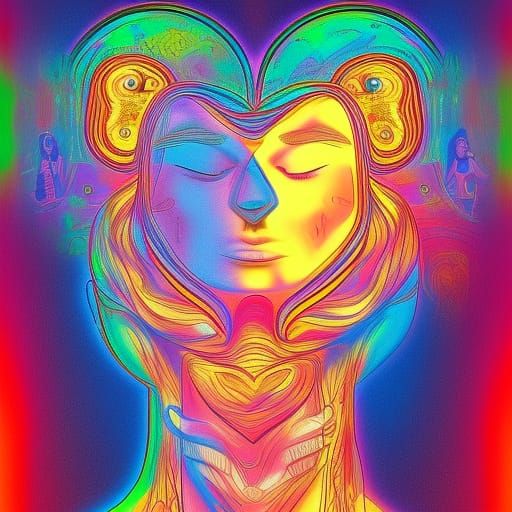 Eternal Love: Holographic Astral Illustration