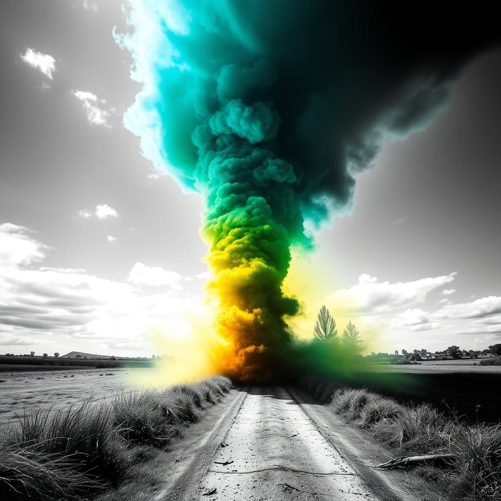 Colorful Tornado Siphons Color into Darkness