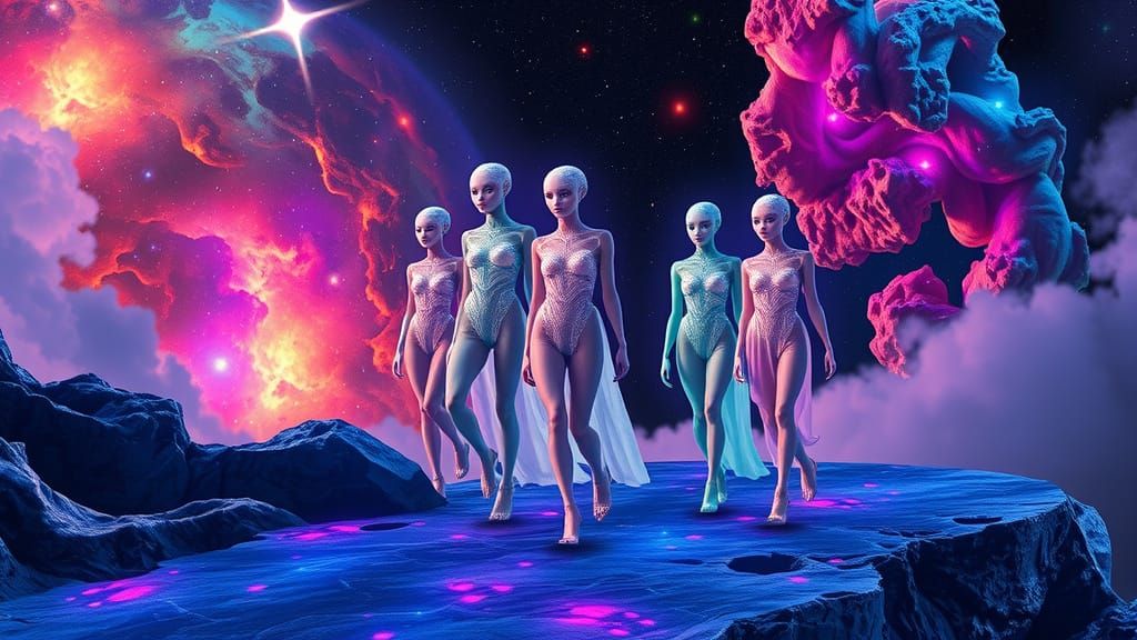 Cosmic Fashion Show in Distant Galaxy