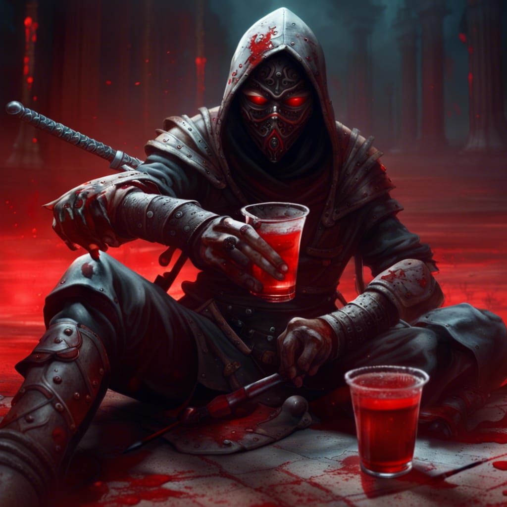 Ethereal Fantasy Assassin Resting After Battle