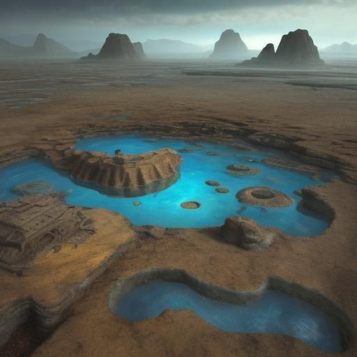 Sakabambaspis Fossil in Surreal Oil Painting