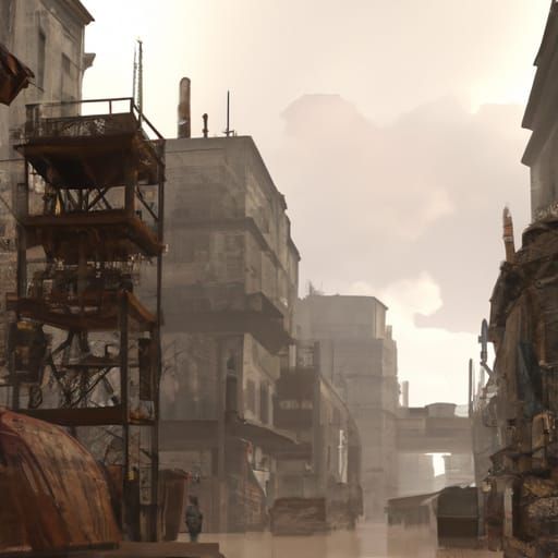 Detailed Matte Painting of World War II