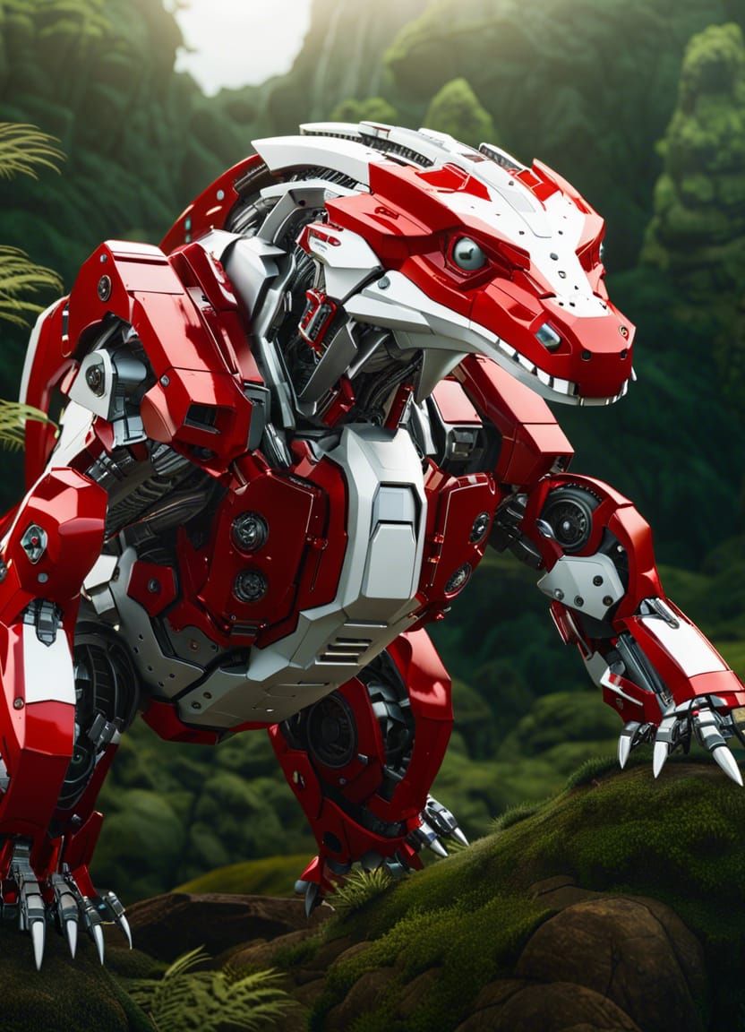 Red-White Mecha Komodo Dragon Form