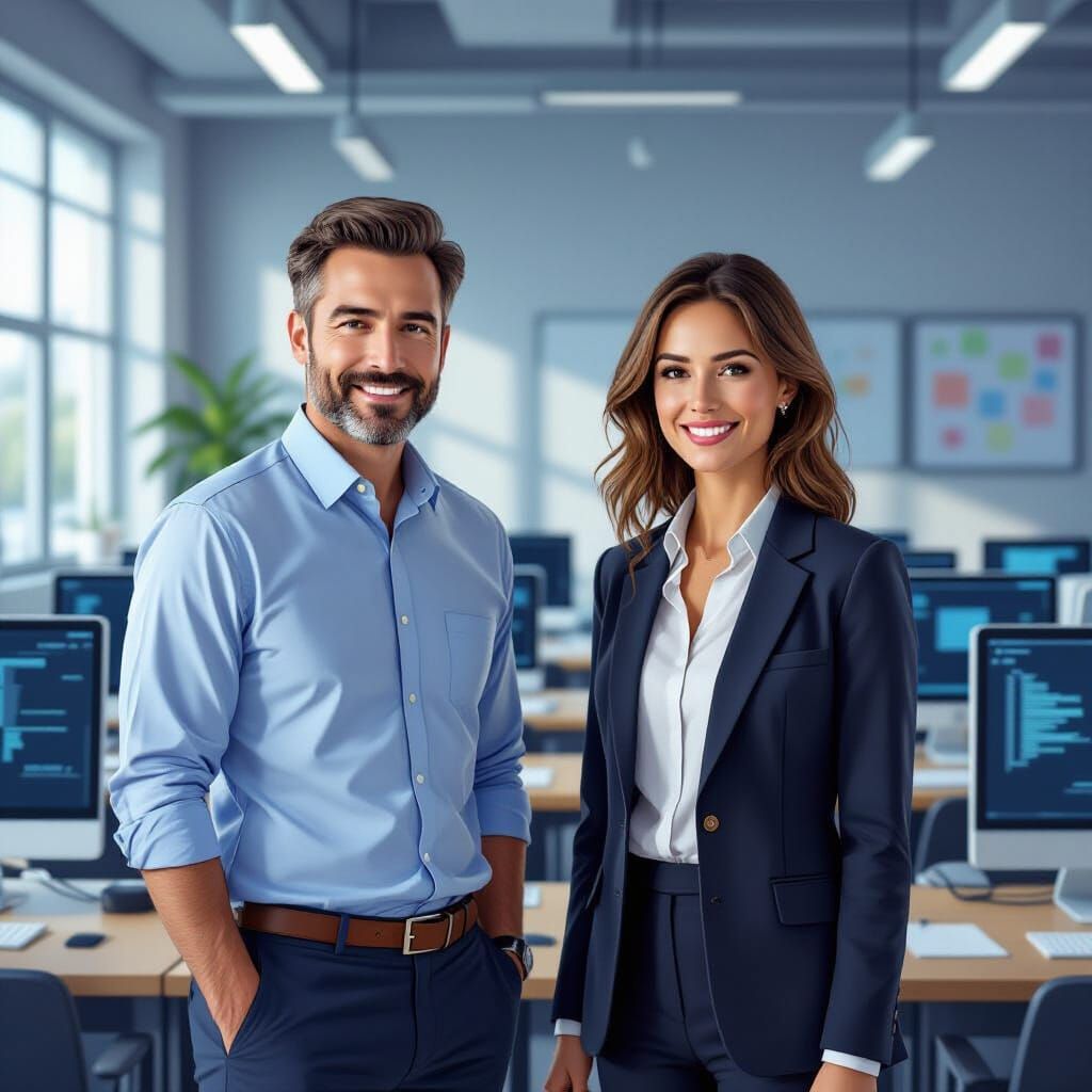 Teachers in a Modern Computer Classroom