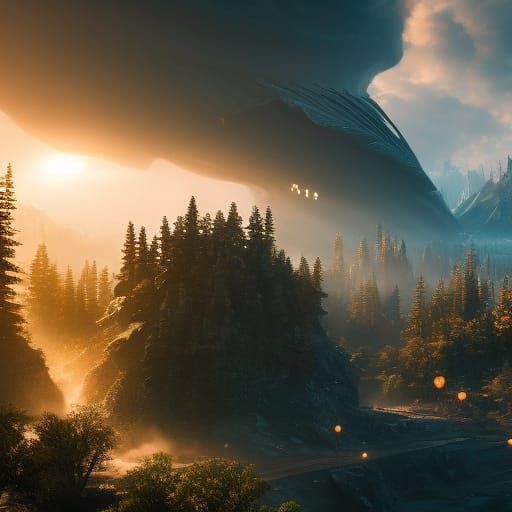 Friendly Alien Race: Hyperrealistic Digital Art