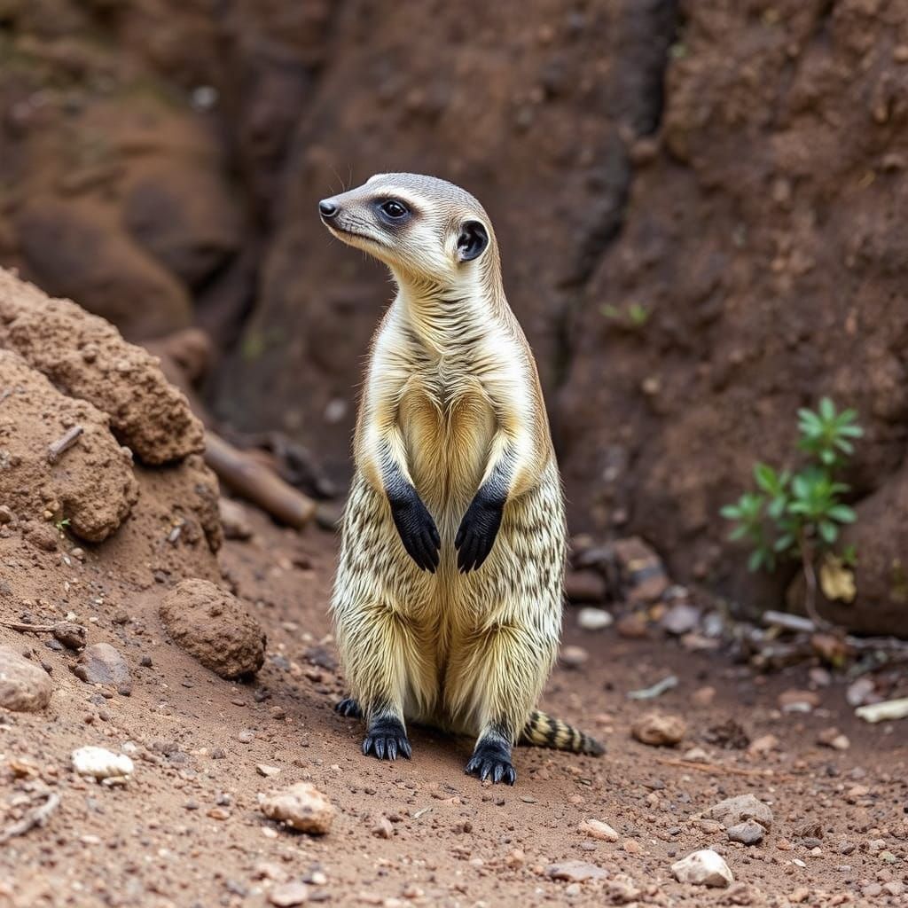 Banded Mongoose Family Exploring Savannah