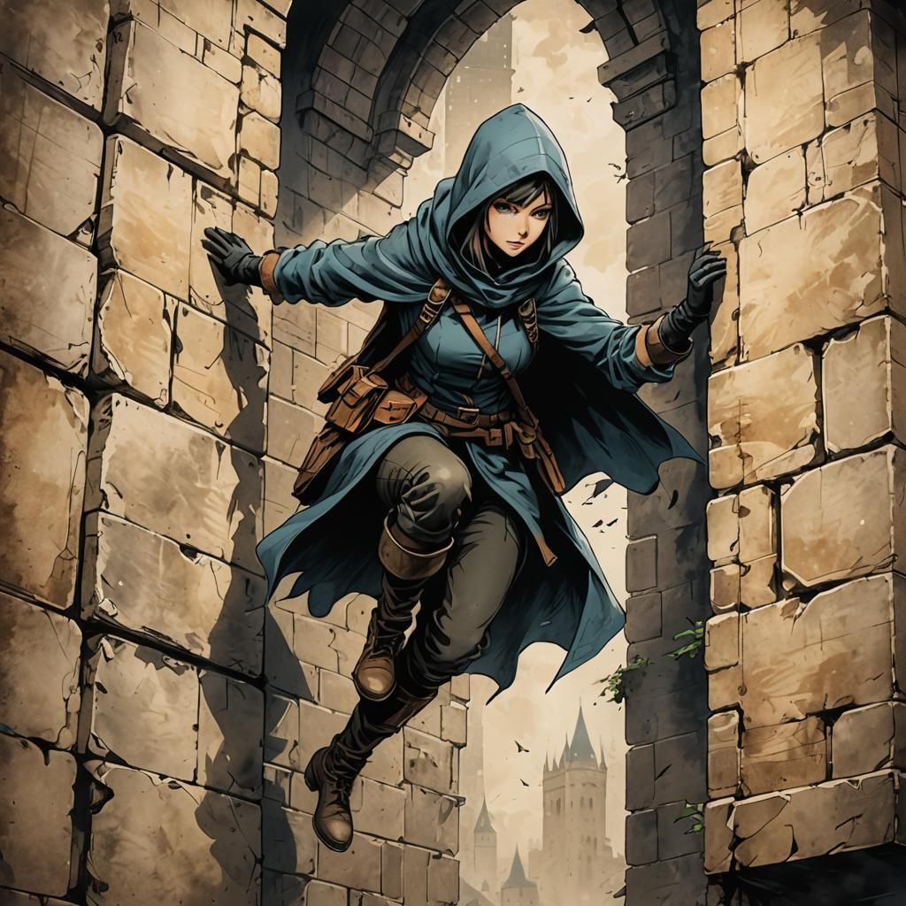 Anime Thief Climbs Secret Tower Wall