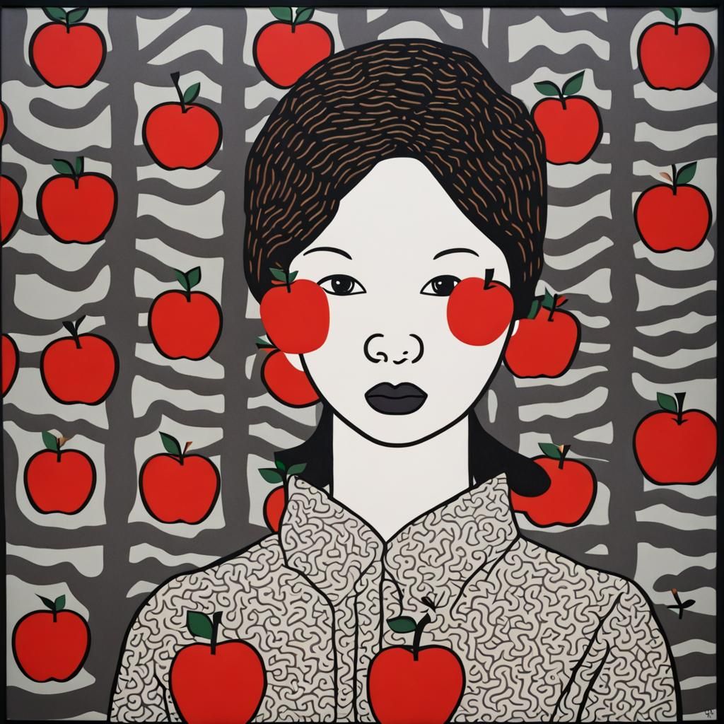 Imaginative Portrait of Woman with Apples