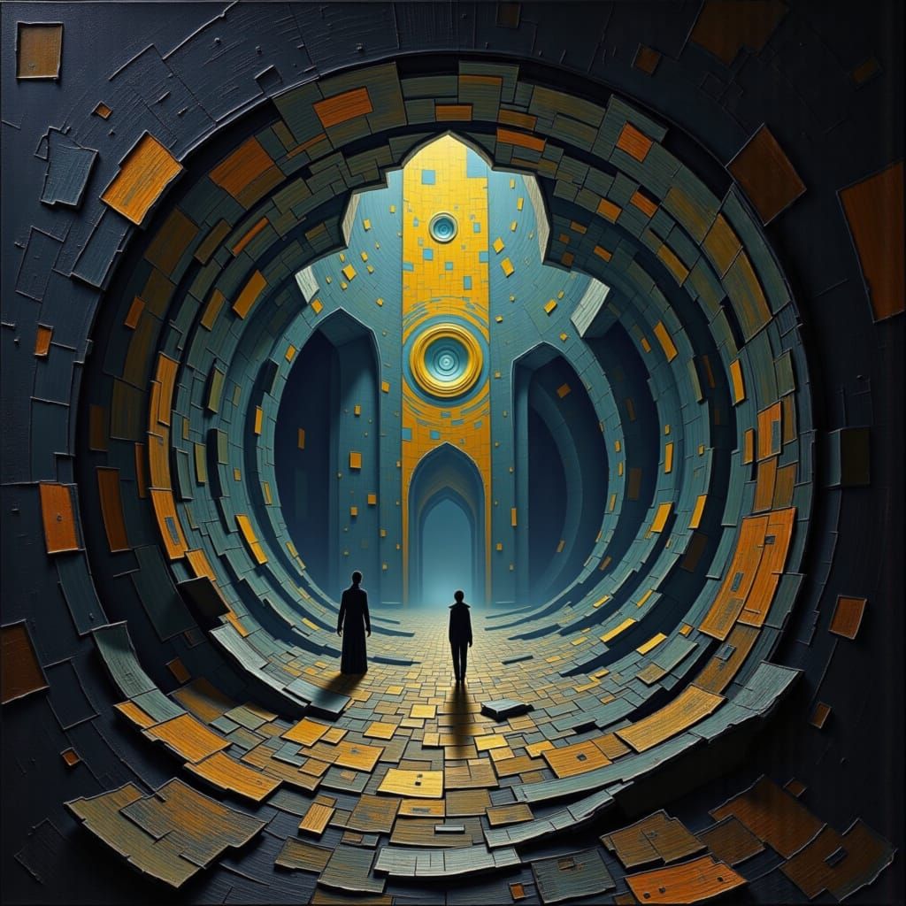 Underground Chamber of Rotating Eyes: Digital Art