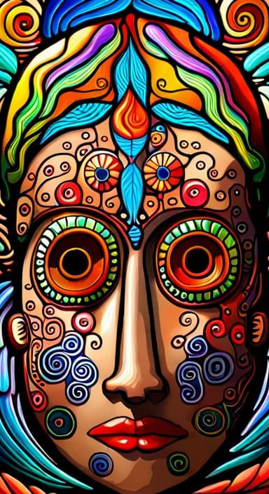 Day of the Dead Mask in Art Nouveau Style