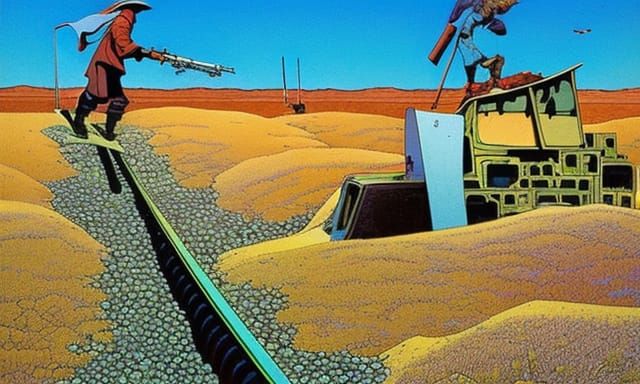 Boys Hiding: Moebius Inspired Illustration