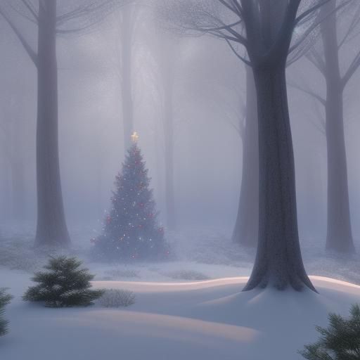 Christmas Tree in Snowy Woods: 3D Animation
