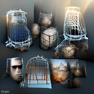 Intricate Transparent Cages Rendered in CryEngine