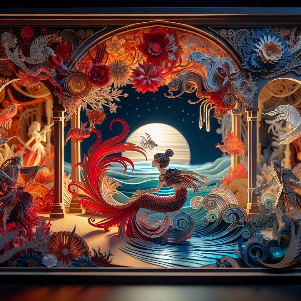 Andersen's Tale Mermaid in Cut-Paper Animation