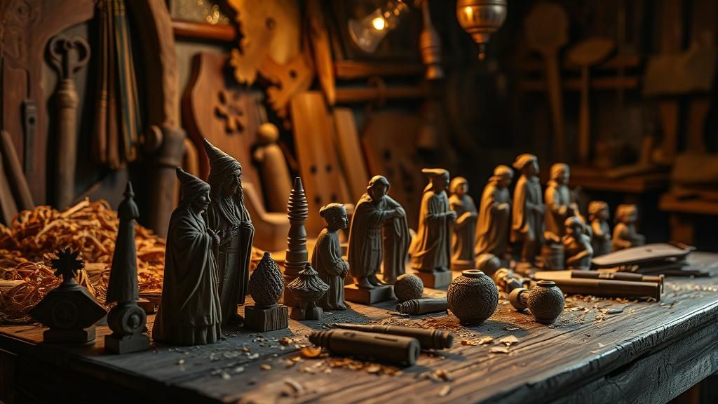 Wood carving, cinematic, hyper-detail