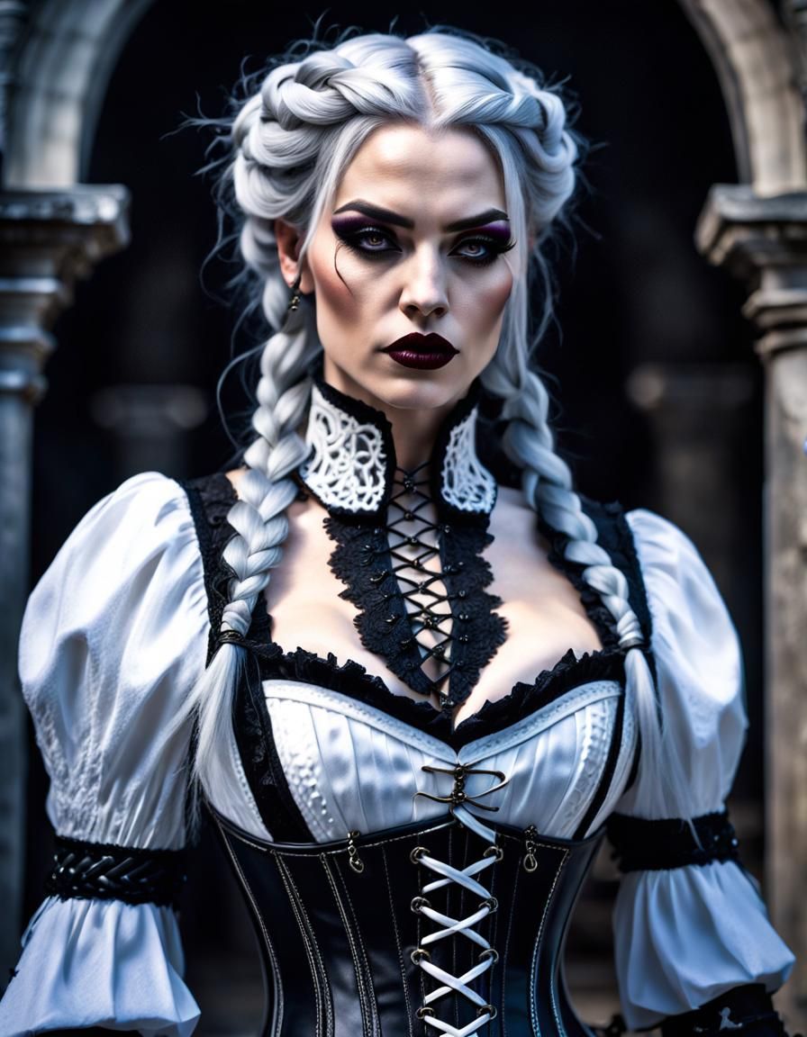 Gothic Female Demonologist in Cinematic Photography