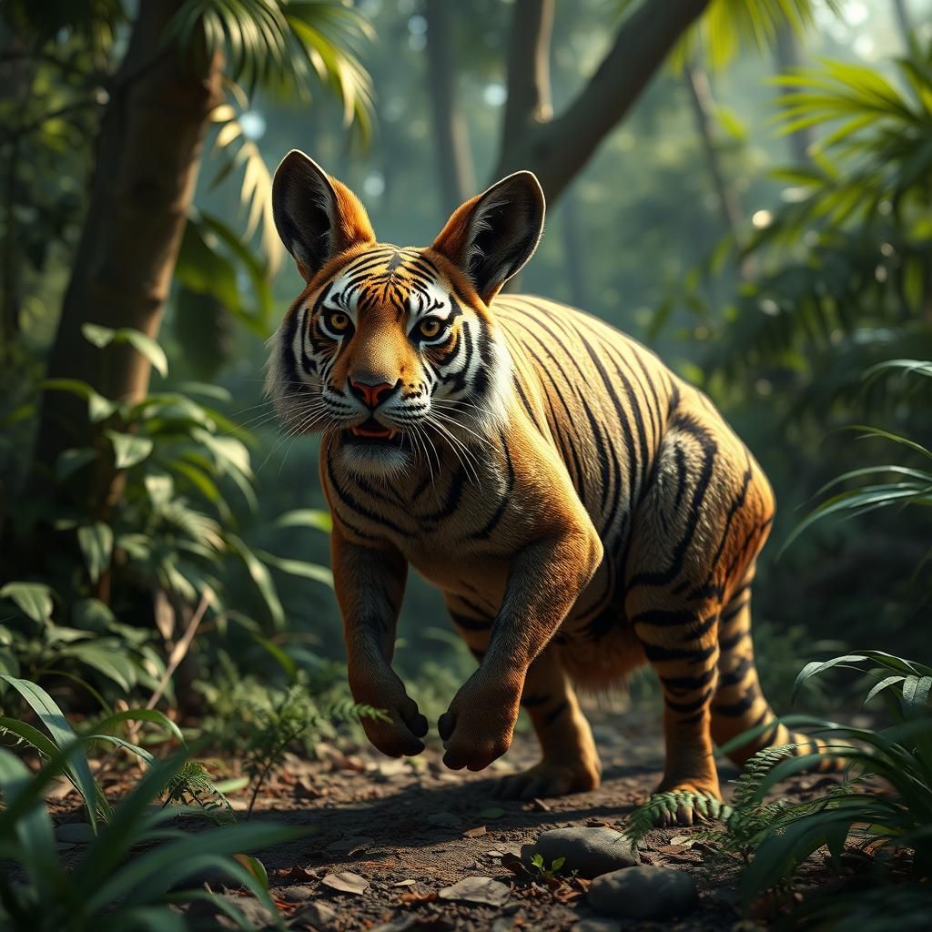 Kangaroo Tiger in Jungle: 3D Game Cinematic