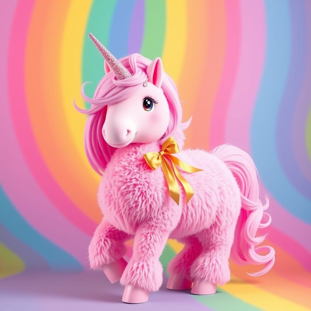 Whimsical Giant Unicorn in Kawaii Style