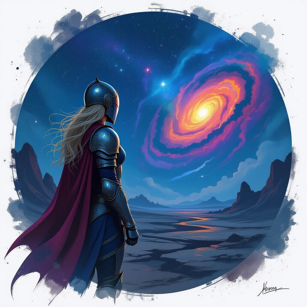 Supergirl Logo in Ornate Armor on Alien Pumpkin Planet