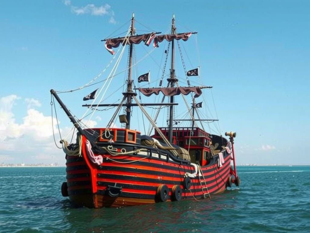 Henry Morgan Pirate on Galleon Deck, Baroque Oil Painting