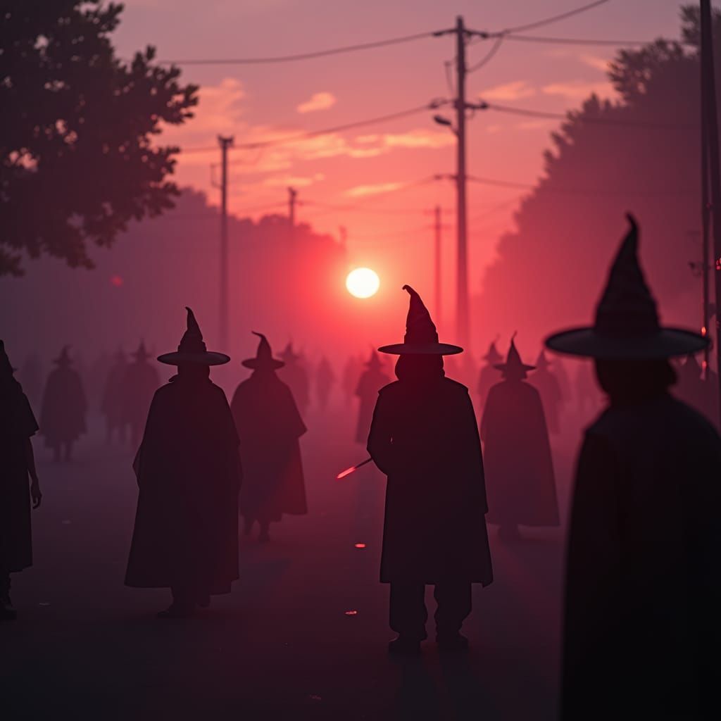 Vaporwave Halloween Sunset in the Year 2525