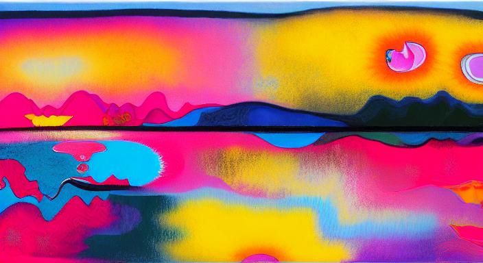 Vibrant Surreal Garden: Kaleidoscopic Pop Art