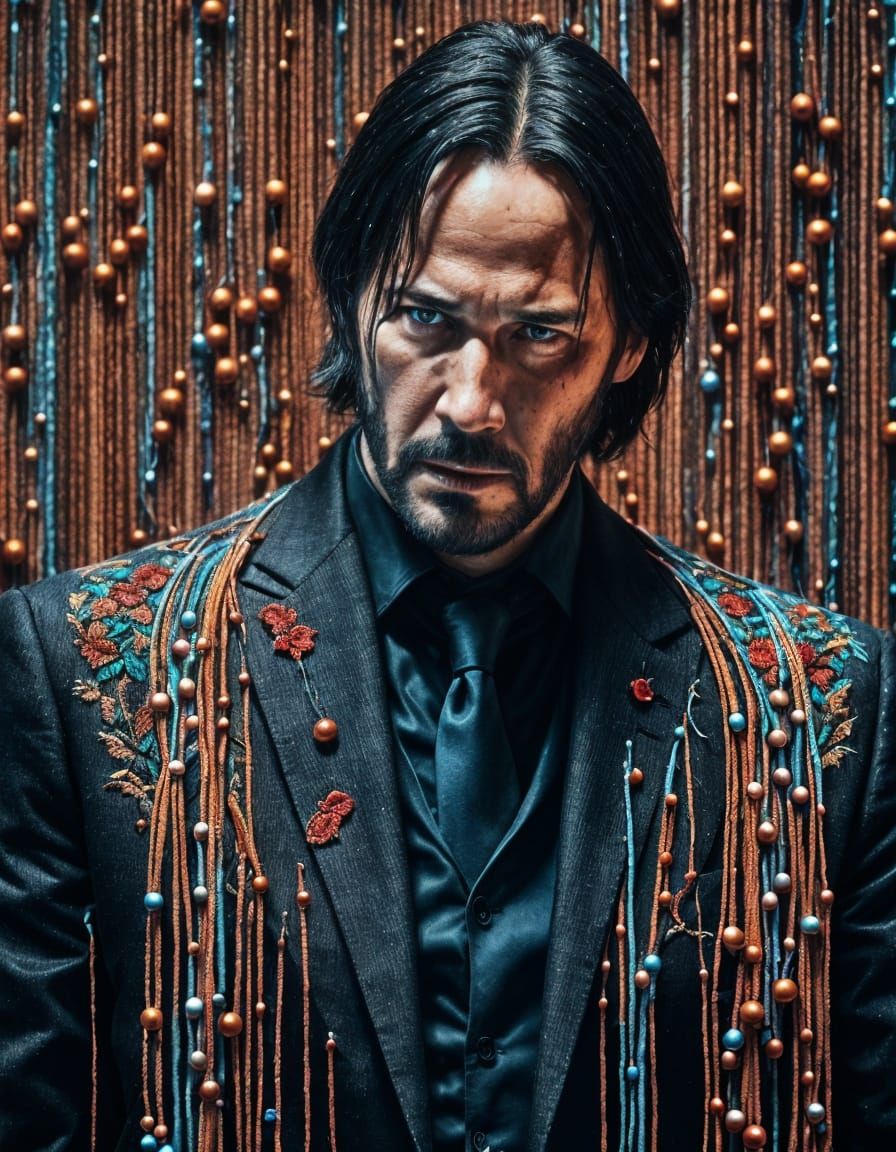 John Wick's Unusual Hobby: Bead Embroidery in Hyperrealism