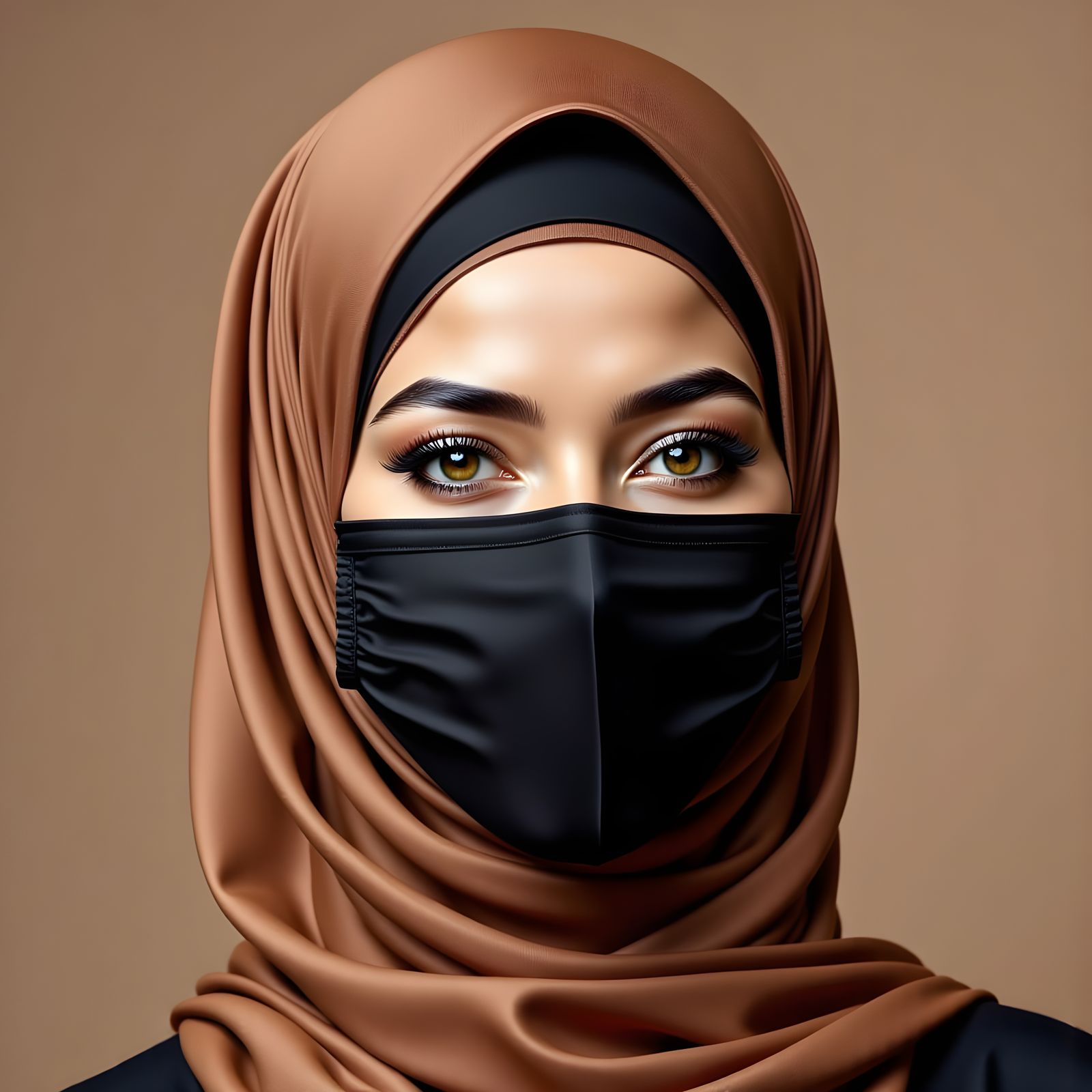 Elegant Hijabi Woman Portrait in Satin