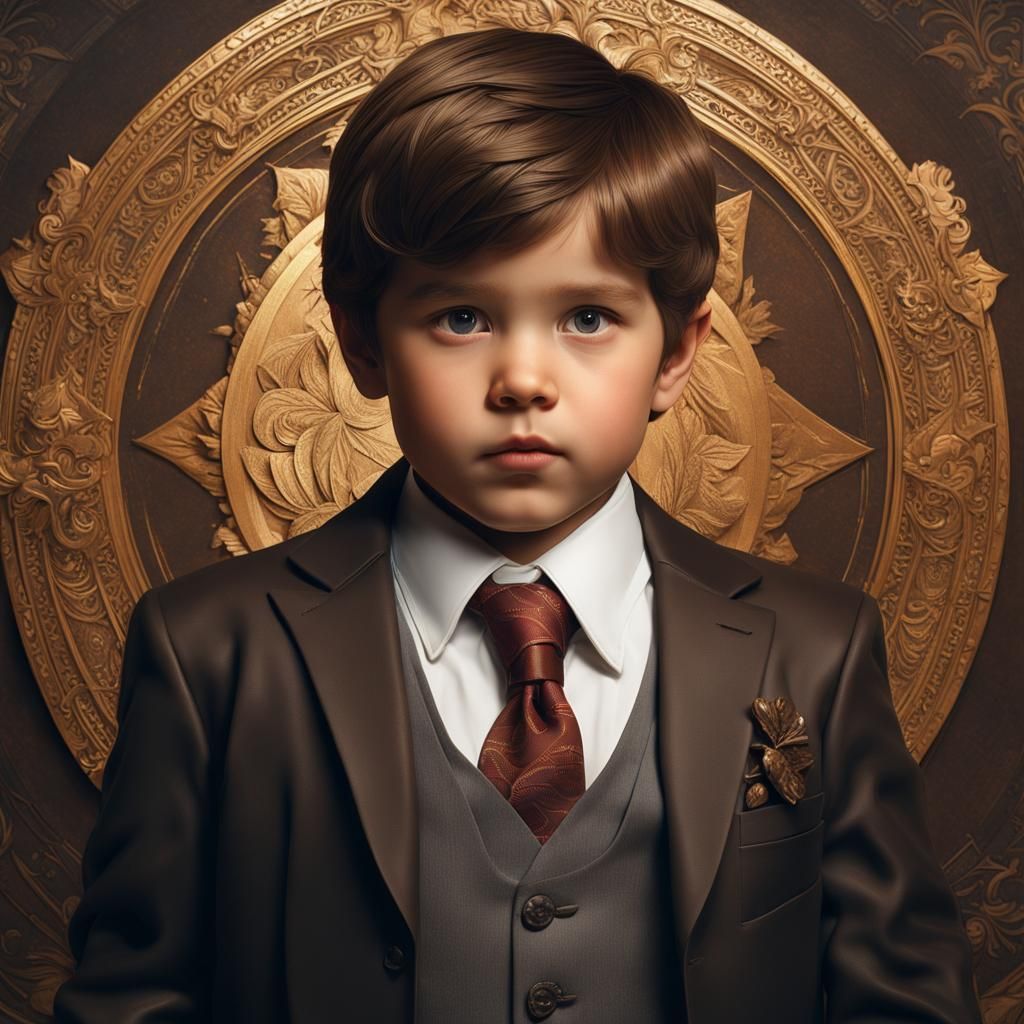 Hispanic Boy Portrait in Detailed Matte Photography