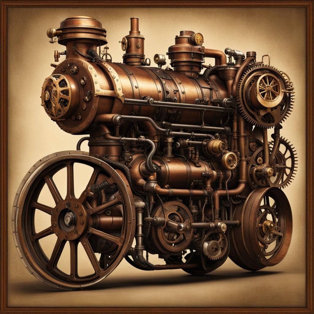 Fran Drescher Steampunk Engine Illustration