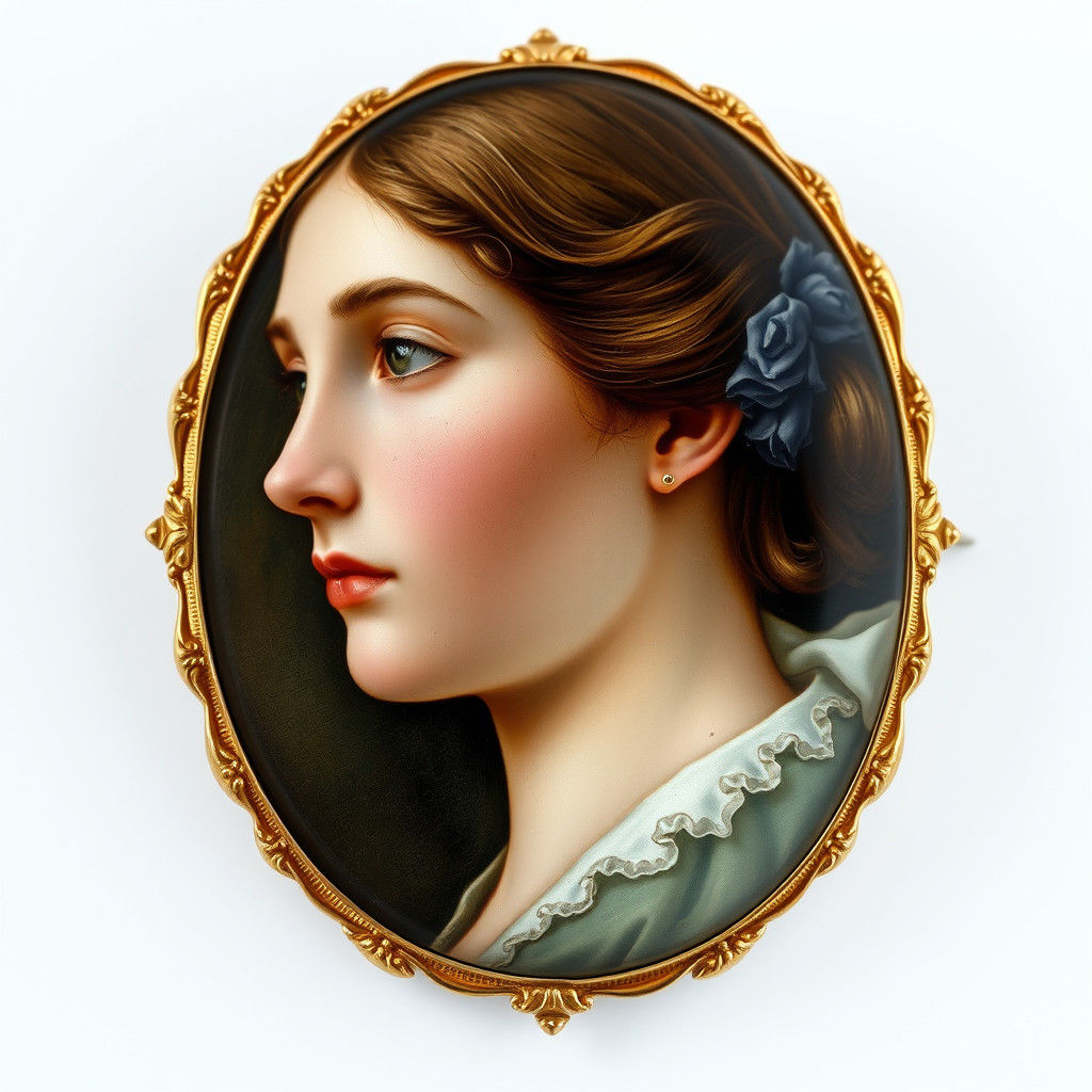 Exquisite Gold Brooch with Renaissance Portrait