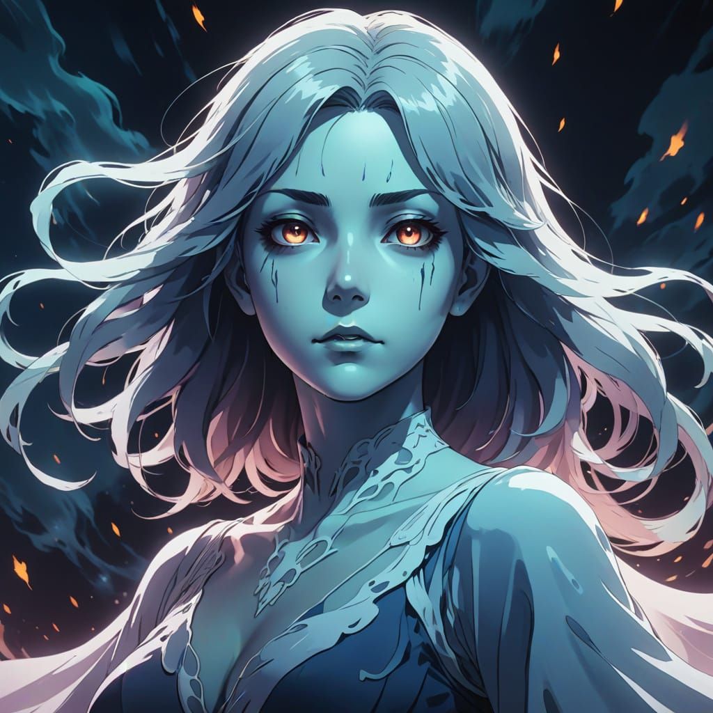 Anime Ghost Woman in Manga Style